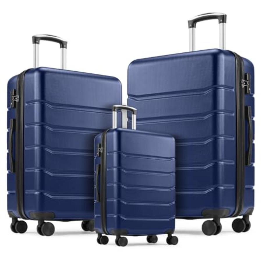 Expandable Hard Shell Luggage Set - 3 Parçalı Seyahat Valiz Seti: Sert