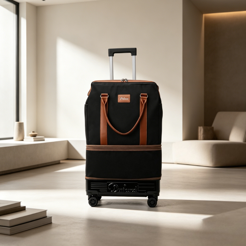 Foldable Rolling Luggage Bag - Katlanabilir Tekerlekli Seyahat Çantası, Hafif Döner