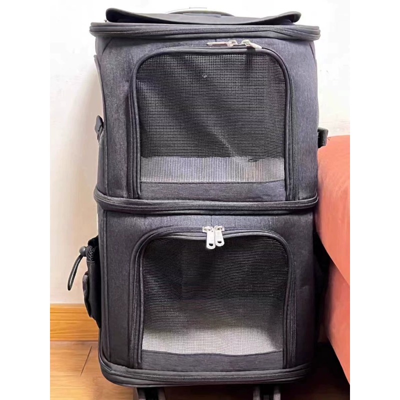 Foldable Rolling Luggage Bag - Hanbang Çift Katmanlı Evcil Hayvan Taşıma