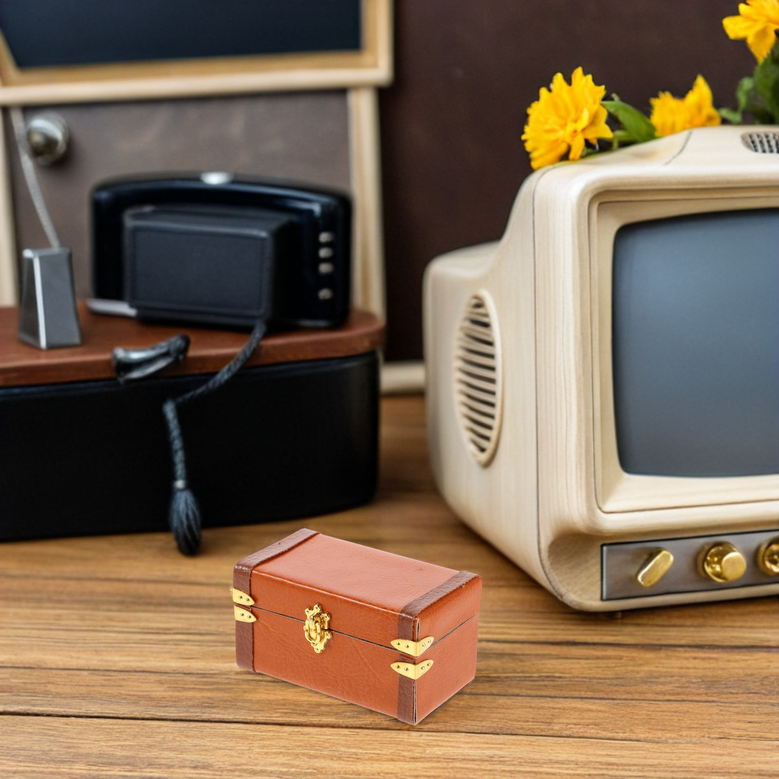 Retro Vintage Trunk Suitcase - Minyatür Vintage Seyahat Sandığı Bavul Retro