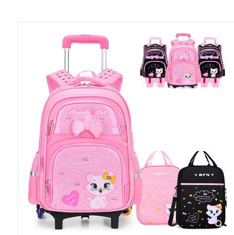 Foldable Rolling Luggage Bag - Öğrenci Okul Haddeleme Sırt Çantaları Okul