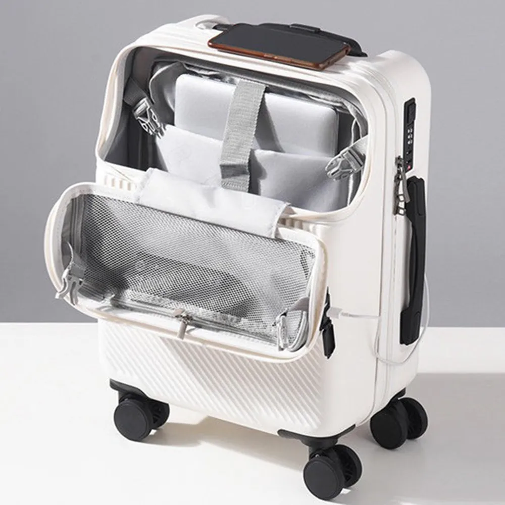 Front Opening Laptop Luggage 24 Inch - Ön Açılır Kapaklı Trolley Çanta PC