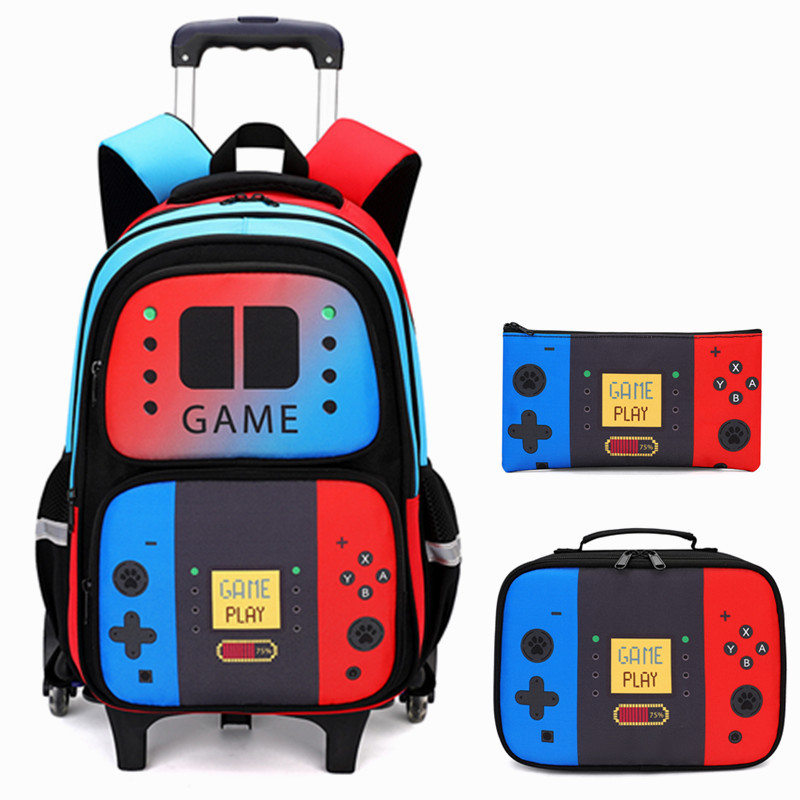 Foldable Rolling Luggage Bag - 3'lü Çocuklar İçin Tekerlekli Sırt Çantası,