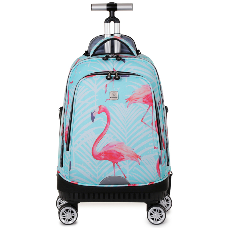 Foldable Rolling Luggage Bag - Döner Tekerlekli Tekerlekli Sırt Çantası, Kadın