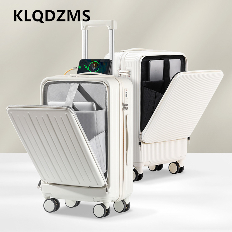 Front Opening Laptop Luggage 24 Inch - KLQDZMS 20 İnç Şarjlı Bavul Ön