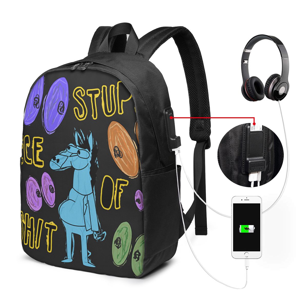 Travel Bags - Karikatür Bojack Horseman Aptal Bir Bok
