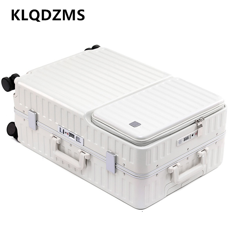 Front Opening Laptop Luggage 24 Inch - KLQDZMS El Tipi Seyahat Çantası Ön