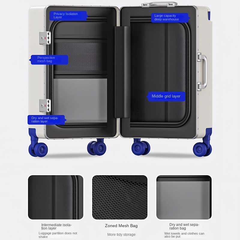 Önden Açılır Bagaj Geniş Saplı - Aluminum Frame Carry On Luggage incelemesi ve fiyatı