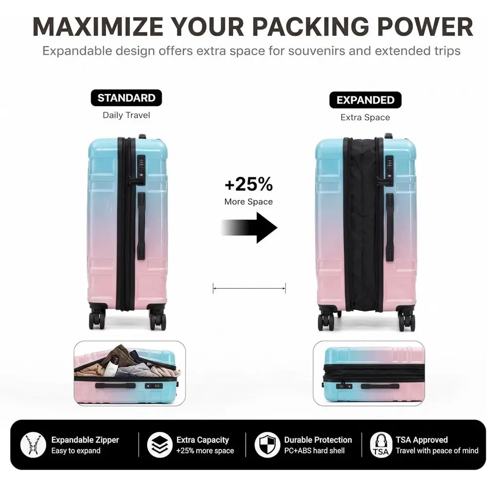 5 Parçalı Sert Valiz Seti, 20/ - Expandable Hard Shell Luggage Set incelemesi ve fiyatı