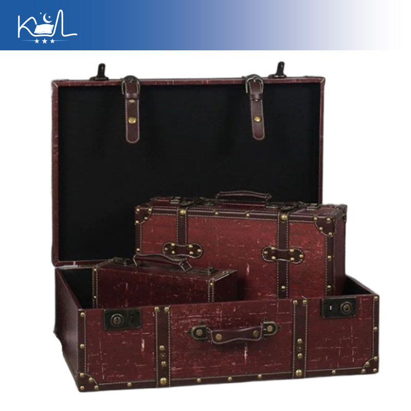 Vintage Kırmızı Dekoratif Bavu - Retro Vintage Trunk Suitcase incelemesi ve fiyatı