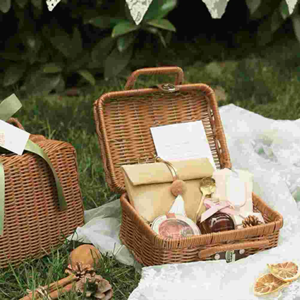 Sepet Rattan hasır bavul pikni - Retro Vintage Trunk Suitcase incelemesi ve fiyatı