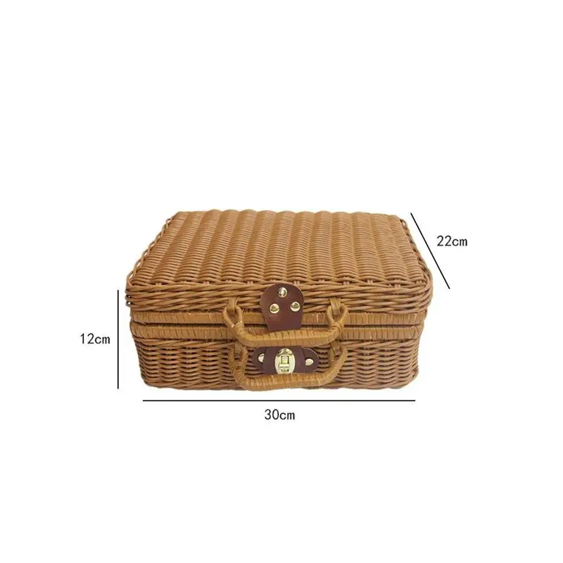 Sepet Rattan hasır bavul pikni - Retro Vintage Trunk Suitcase incelemesi ve fiyatı
