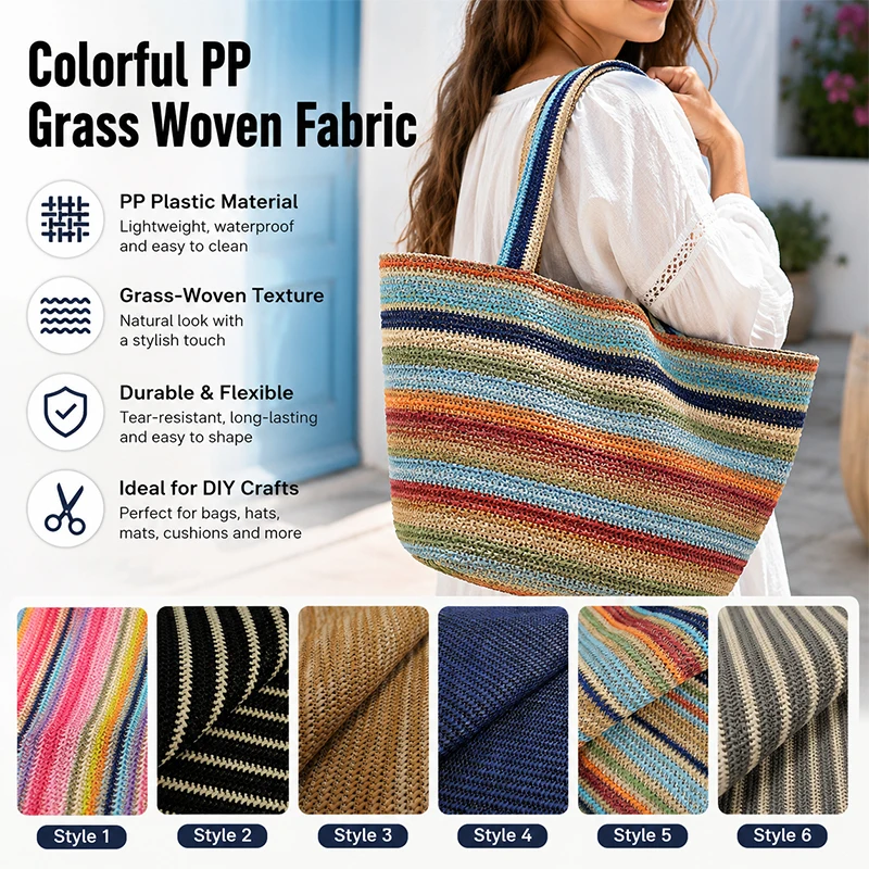 1 yard Renkli Şeritli Pp Hasır - Handbags incelemesi ve fiyatı
