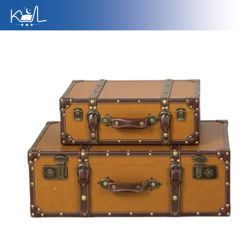 Vintage Turuncu Dekoratif Bavu - Retro Vintage Trunk Suitcase incelemesi ve fiyatı